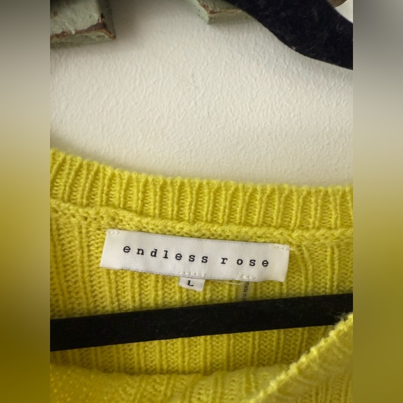 Endless Rose Knitted Fitted Sweater Yellow - Picture 4 of 5